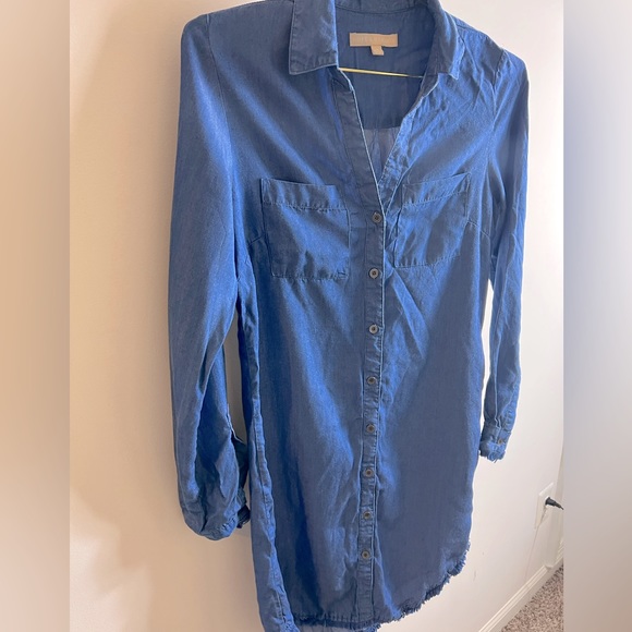 Dark Jean Long Sleeve Dress - Picture 1 of 5